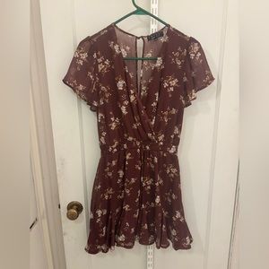 Floral Maroon Mini Dress